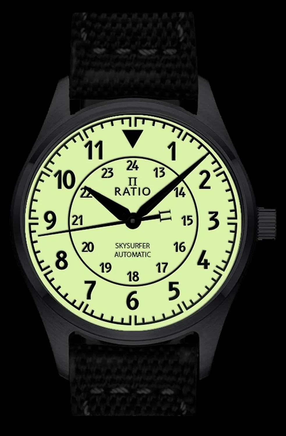 Display Japanese Automatic 12/24 Hours Time Display 200M Water Resistant Casual wear Watch for Men RATIO Pilot Style accustom expendable forte angular aggressive Watches Analog 
