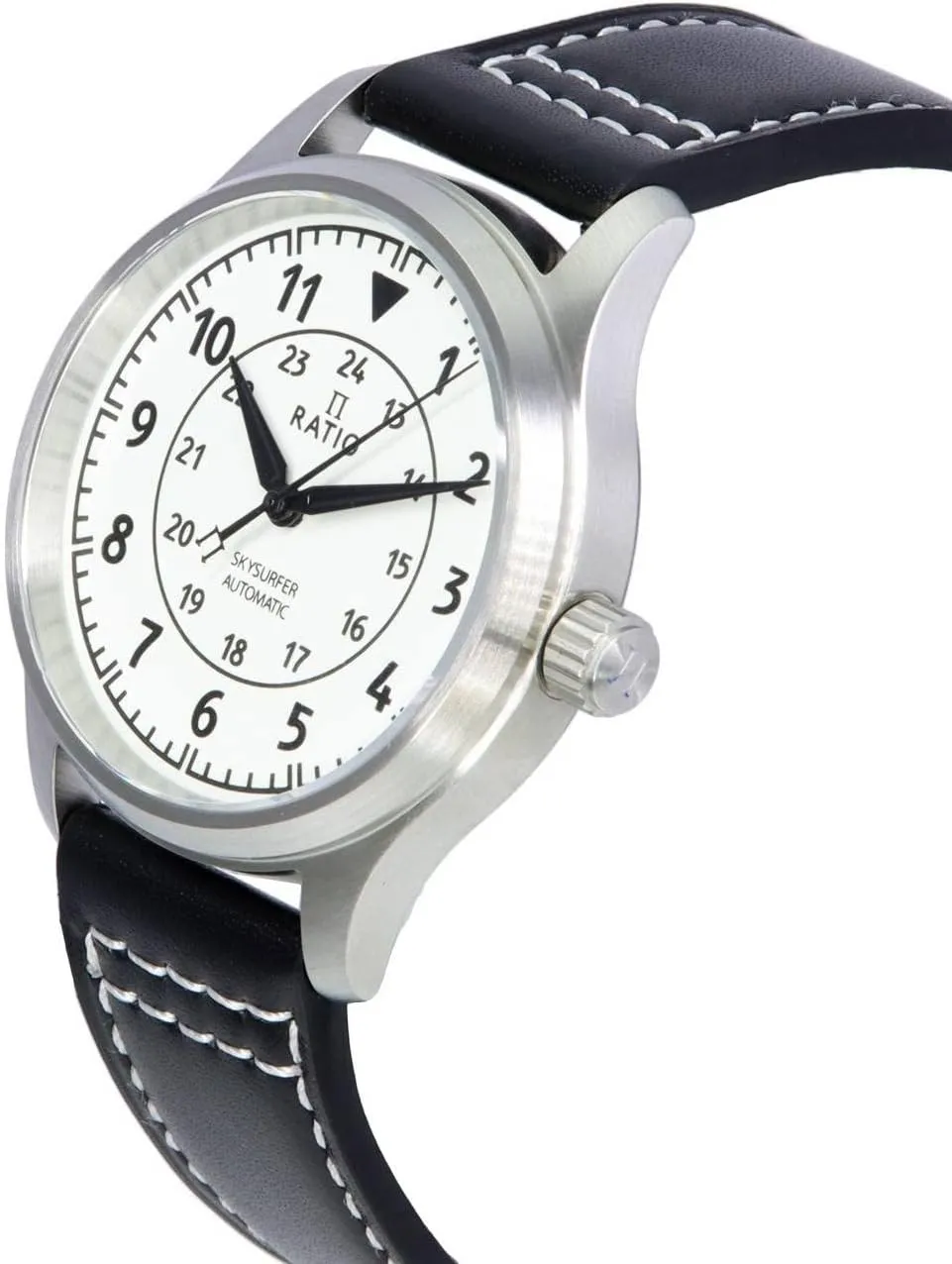 Display Japanese Automatic 12/24 Hours Time Display 200M Water Resistant Casual wear Watch for Men RATIO Pilot Style accustom expendable forte angular aggressive Watches Analog 