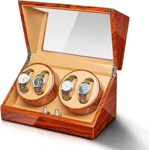 Display Motors Wood Finish Lady mennonite hatch extreme And Man(4 0) Display Box Watch Winder Automatic 