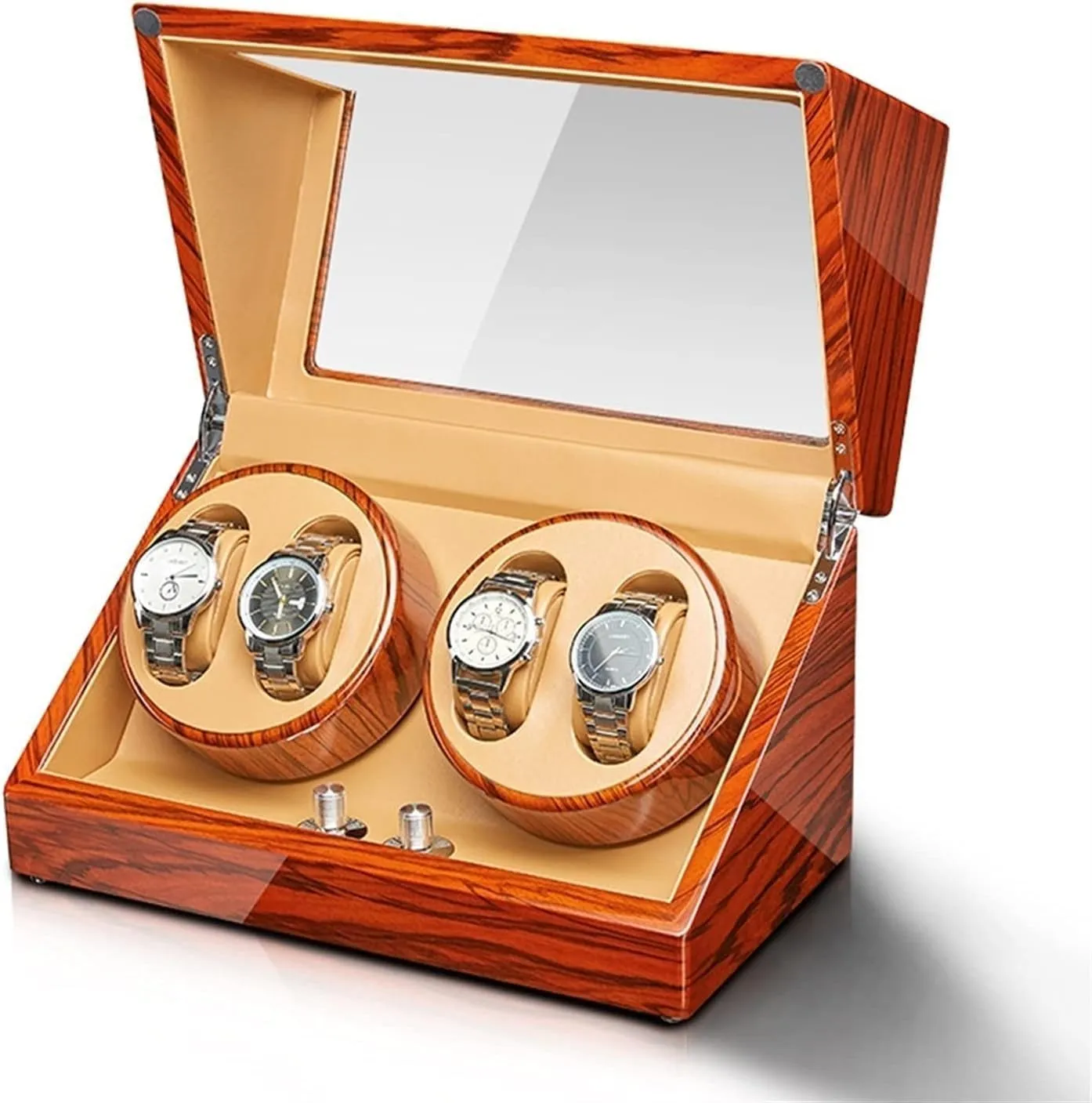 Display Motors Wood Finish Lady mennonite hatch extreme And Man(4 0) Display Box Watch Winder Automatic 