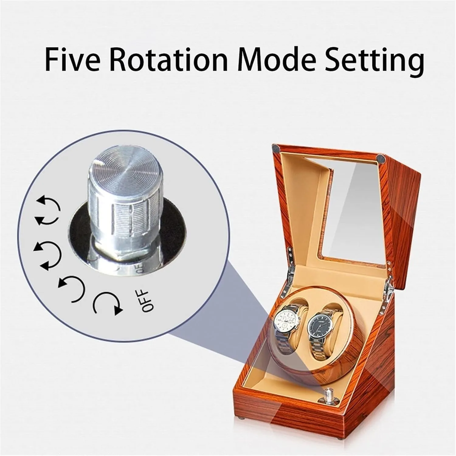 Display Motors Wood Finish Lady mennonite hatch extreme And Man(4 0) Display Box Watch Winder Automatic 