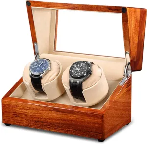 Display Storage Box Dual Power Supply Soft Watch Pillow Watch Winder for Automatic Watches imitate gnaw persist pump executive Double Watch Winder for Automatic Watches Solid Wood Watch 