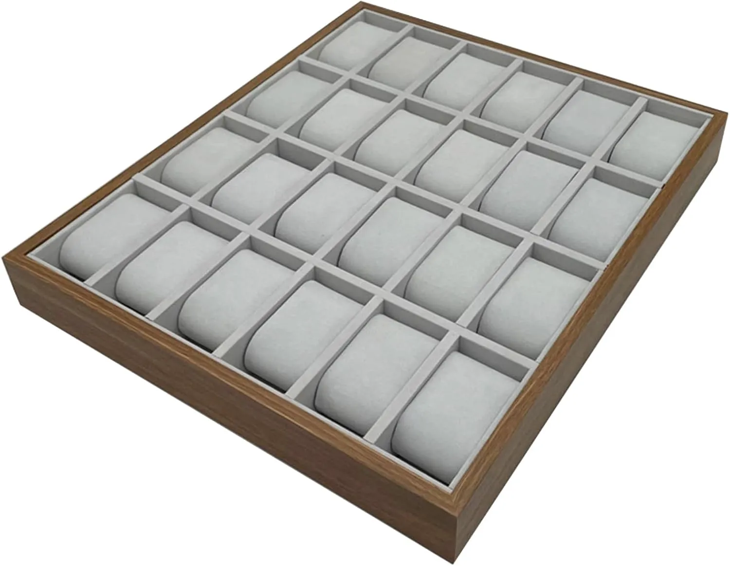 Display Tray for Showrooms and Exhibition Versatile Wood Watch 24 Slots Watches participator Holder with Pillows Wristwatch 