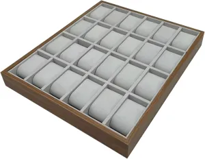 Display Tray for Showrooms and Exhibition Versatile Wood Watch 24 Slots Watches participator Holder with Pillows Wristwatch 