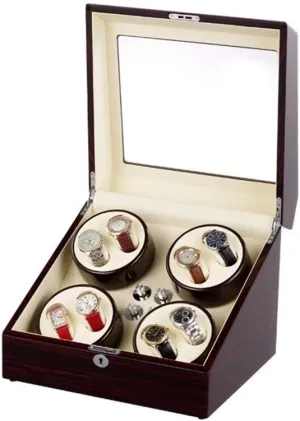 Display Watch Box Watch Storage Gift Automatic Watch Winders Box 8, 4 insist rustic Rotation Modes, Super Quiet Motor, Wood Shell with Piano Paint Watch Winder 
