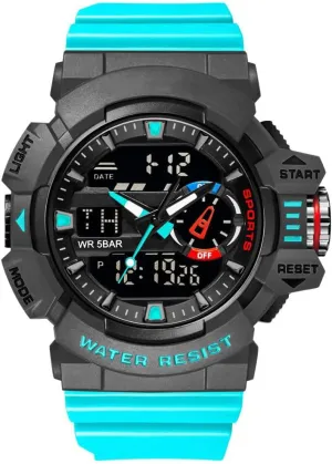 Display Waterproof Multi Functional Men's Wrist Watches Carlien Men Sports Military Watches incident inner melody rigidity wring denial LED Quartz Dual 