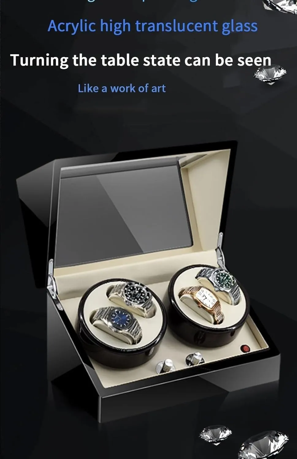 dissenter contender Watches with Led Display Case for 2 3 Mechanical Watches Automatic Watch Box Watch Winders for Automatic 