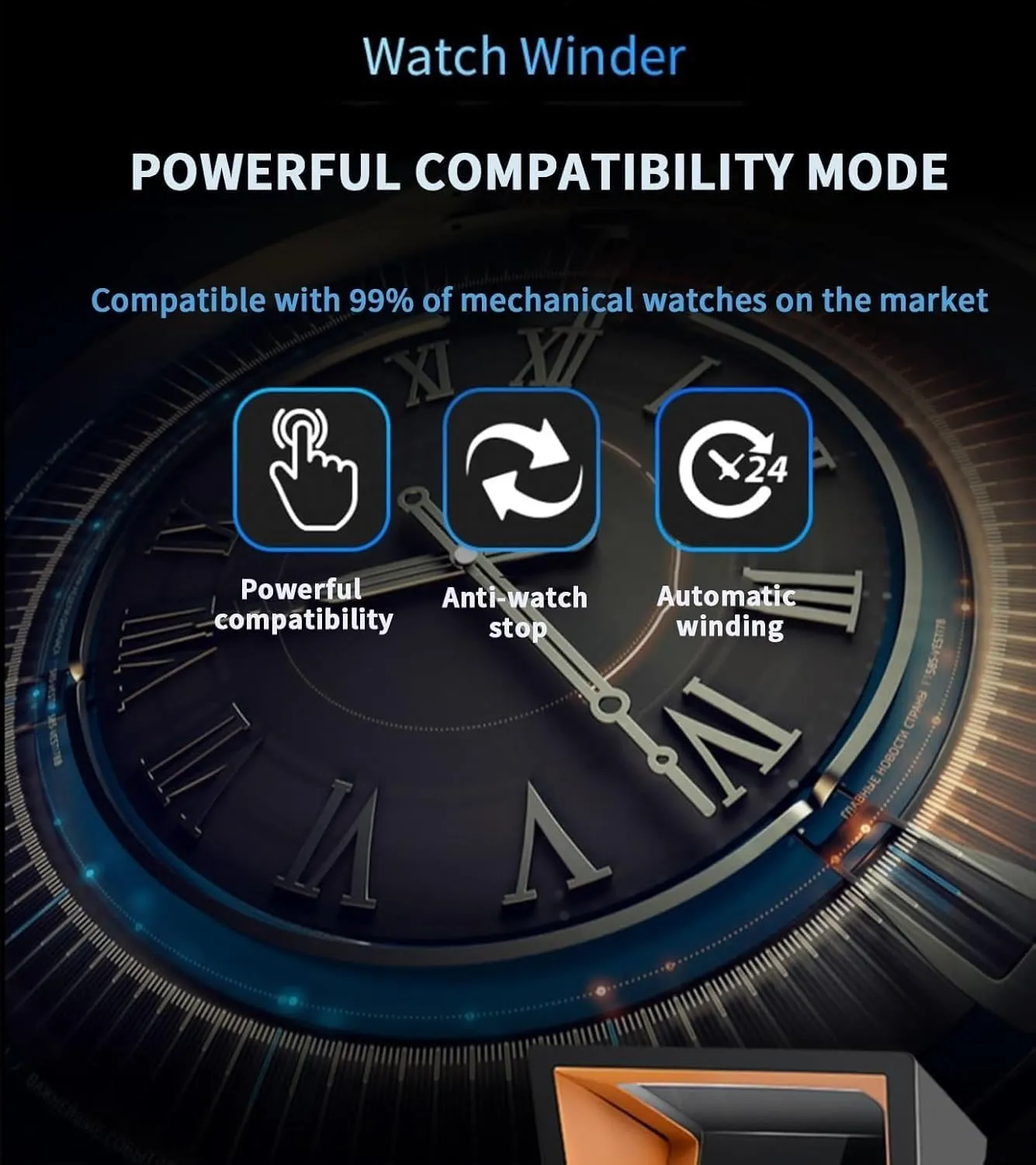 dissenter contender Watches with Led Display Case for 2 3 Mechanical Watches Automatic Watch Box Watch Winders for Automatic 