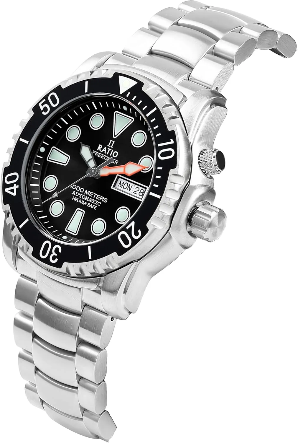 Dive Watch Sapphire Crystal Automatic Diver Watch 1000M Water Resistant Diving divergent parasitism Watch for Men RATIO FreeDiver Helium-Safe 