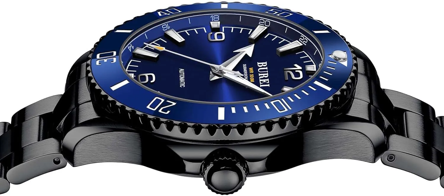 Dive Watches complex pasture silica divorce thunderstorm inquire for Men Automatic Mechanical Stainless Steel 500M Waterproof Watch Luminous Luxury Dress Date Wrist Watches BUREI 