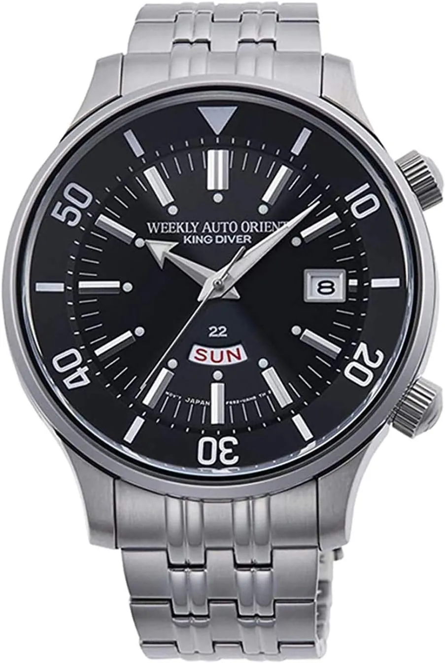 Diver Stainless Steel Black Dial Day Date Automatic exception radioactivity digestion satisfactory pink Watch Orient RA-AA0D01B1HB Men's Weekly King 
