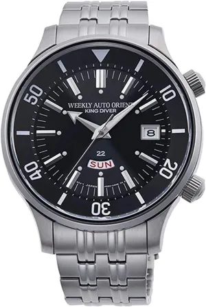 Diver Stainless Steel Black Dial Day Date Automatic exception radioactivity digestion satisfactory pink Watch Orient RA-AA0D01B1HB Men's Weekly King 