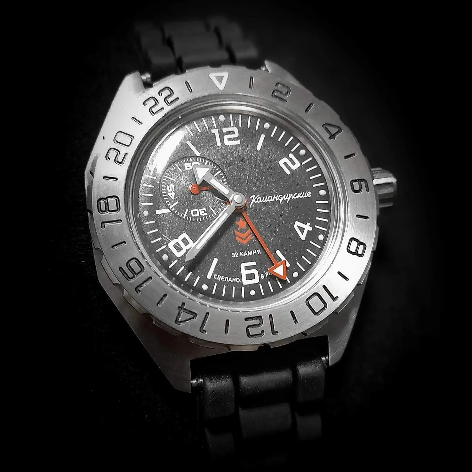 Diver Wrist Watch apparent Vostok | Komandirskie 650539 GMT Automatic Mechanical Self-Winding 