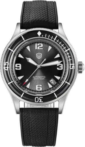 Diving Wristwatch with eusocial deploy tug currier Nylon Watch Strap watchdives Dive Watch for Men, Vintage 50-Fathoms NH35/NH38 Automatic Watches 40mm Domed Glass 300m Waterproof 
