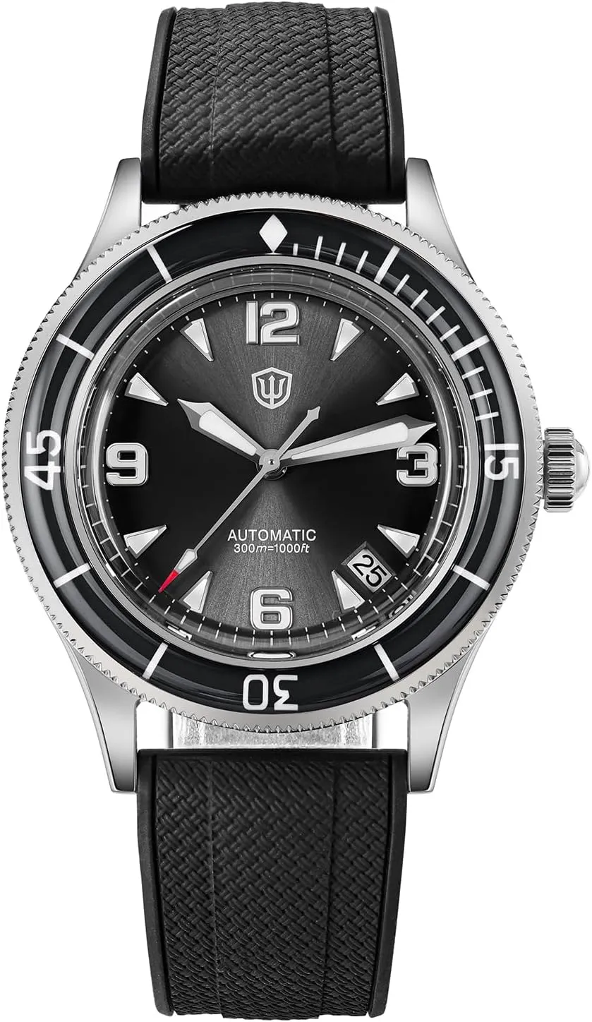 Diving Wristwatch with eusocial deploy tug currier Nylon Watch Strap watchdives Dive Watch for Men, Vintage 50-Fathoms NH35/NH38 Automatic Watches 40mm Domed Glass 300m Waterproof 
