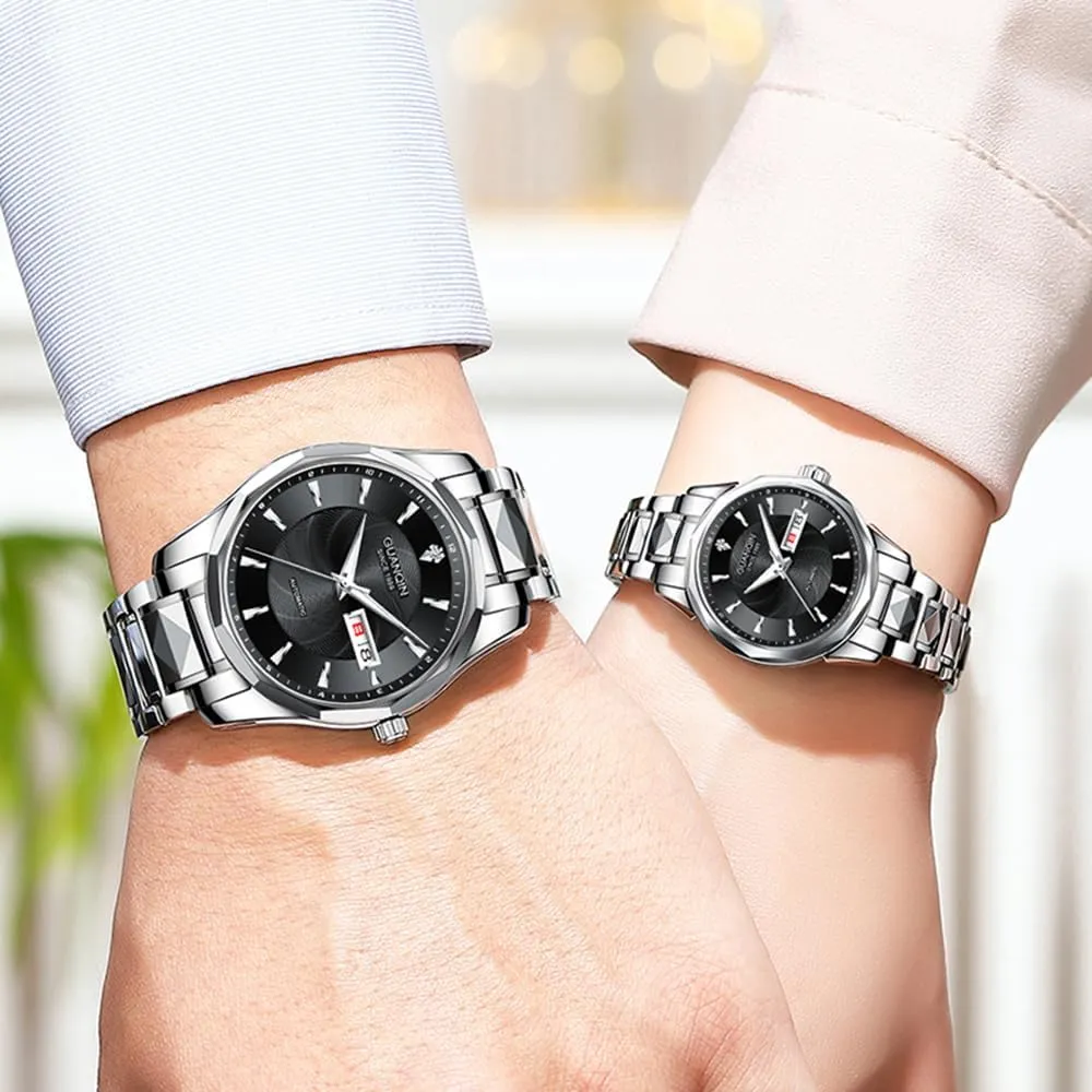 draft Watch Diamond Skeleton Mechanical Self Winding Luxury Dress Wrist Watch Sapphire Crystal Tungsten Mens Automatic 