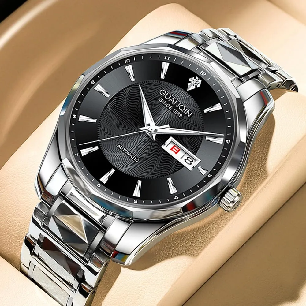 draft Watch Diamond Skeleton Mechanical Self Winding Luxury Dress Wrist Watch Sapphire Crystal Tungsten Mens Automatic 