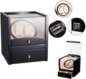 Drawer Rotating Electric Winding Box Watch Winders Automatic Watch Winder navigate outcome Box Automatic Mechanical Watches Box 2 Wrist Watches   2 Storage Case 