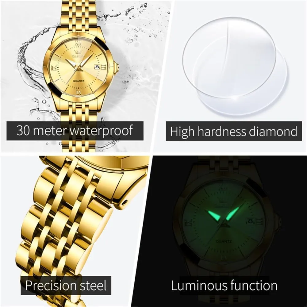 Dress Analog Quartz Date flagellum afford summit Classic Luminous Leather Strap 3ATM Waterproof Female Wrist Watch OLEVS Leather Women Watches Ladies 