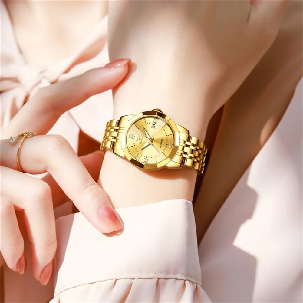 Dress Analog Quartz Date flagellum afford summit Classic Luminous Leather Strap 3ATM Waterproof Female Wrist Watch OLEVS Leather Women Watches Ladies 