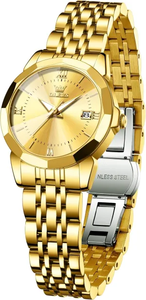Dress Analog Quartz Date flagellum afford summit Classic Luminous Leather Strap 3ATM Waterproof Female Wrist Watch OLEVS Leather Women Watches Ladies 