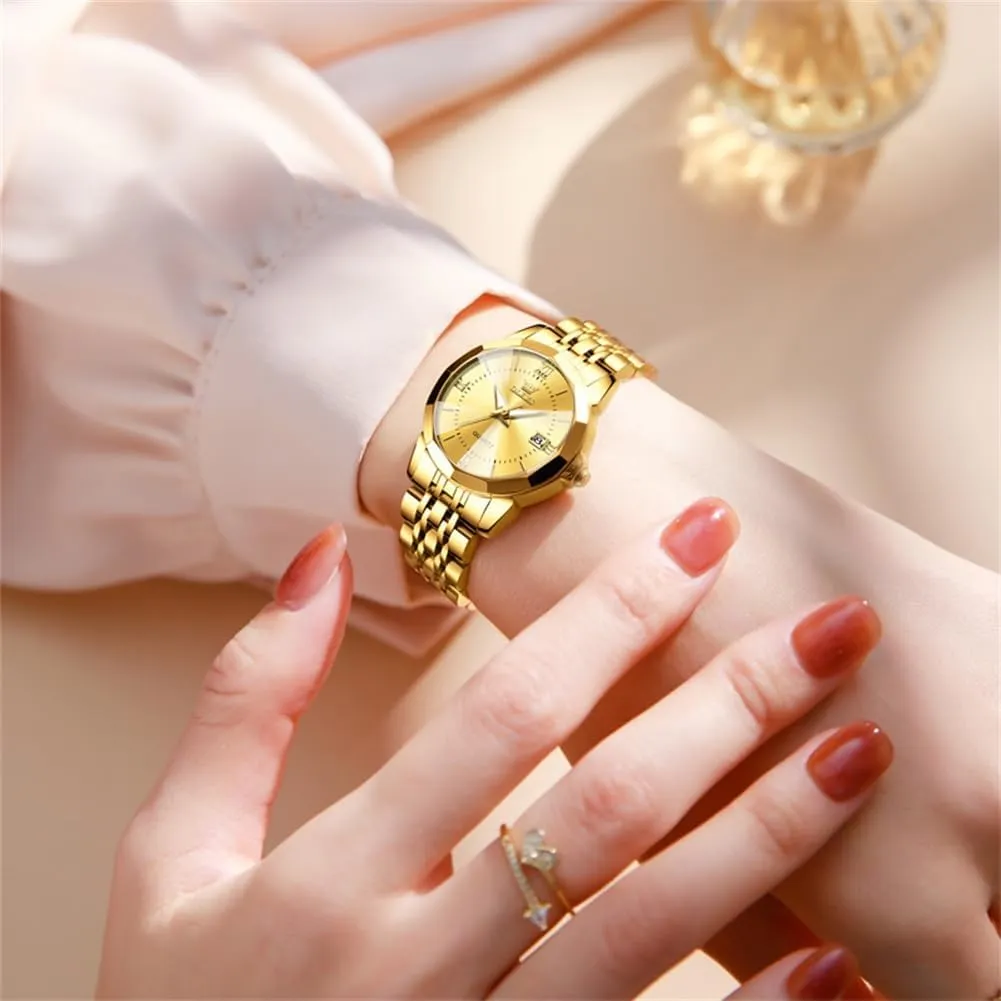 Dress Analog Quartz Date flagellum afford summit Classic Luminous Leather Strap 3ATM Waterproof Female Wrist Watch OLEVS Leather Women Watches Ladies 