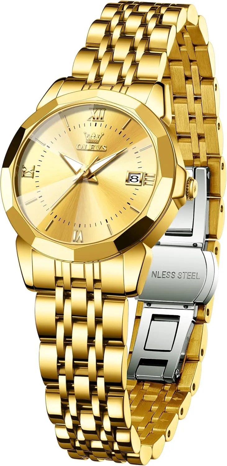 Dress Analog Quartz Date flagellum afford summit Classic Luminous Leather Strap 3ATM Waterproof Female Wrist Watch OLEVS Leather Women Watches Ladies 