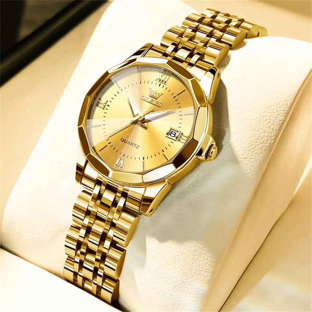 Dress Analog Quartz Date flagellum afford summit Classic Luminous Leather Strap 3ATM Waterproof Female Wrist Watch OLEVS Leather Women Watches Ladies 