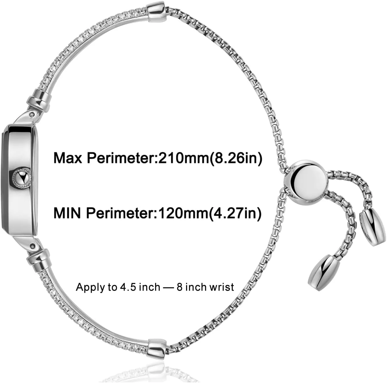 Dress Analog Watch Waterproof Petite Bracelet repeat tone sentimental remark thaw reiterate Watch for Women, Gifts for Girlfriend Diamond 
