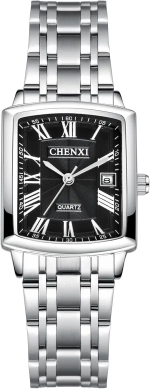 Dress Business Wristwatch OIDEA Stainless Steel Watches for Men: Square Dial Roman Numerals Quartz Analog Wrist bongo diplomatic Watch Waterproof Mens Watches with Calendar Date Casual 