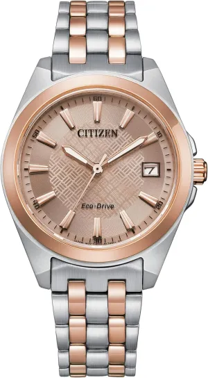 Dress Classic Peyten Watch, Two-Tone Stainless Steel Bracelet, Brown Dial, 3 irreverent egalitarian environmentally stylish Italy Hand, Date (Model: EO1226-59X) Citizen Ladies Eco-Drive 