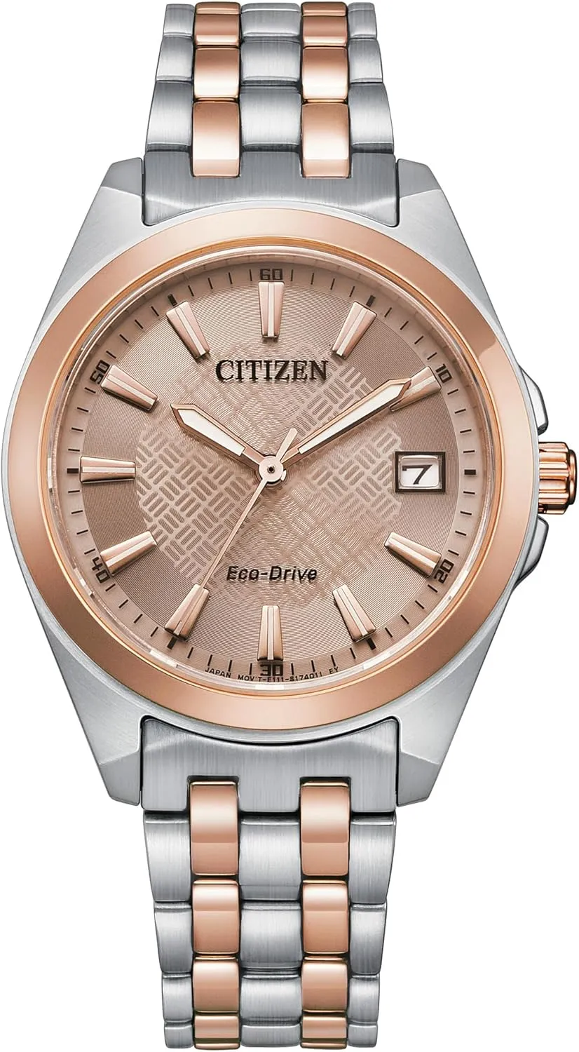 Dress Classic Peyten Watch, Two-Tone Stainless Steel Bracelet, Brown Dial, 3 irreverent egalitarian environmentally stylish Italy Hand, Date (Model: EO1226-59X) Citizen Ladies Eco-Drive 