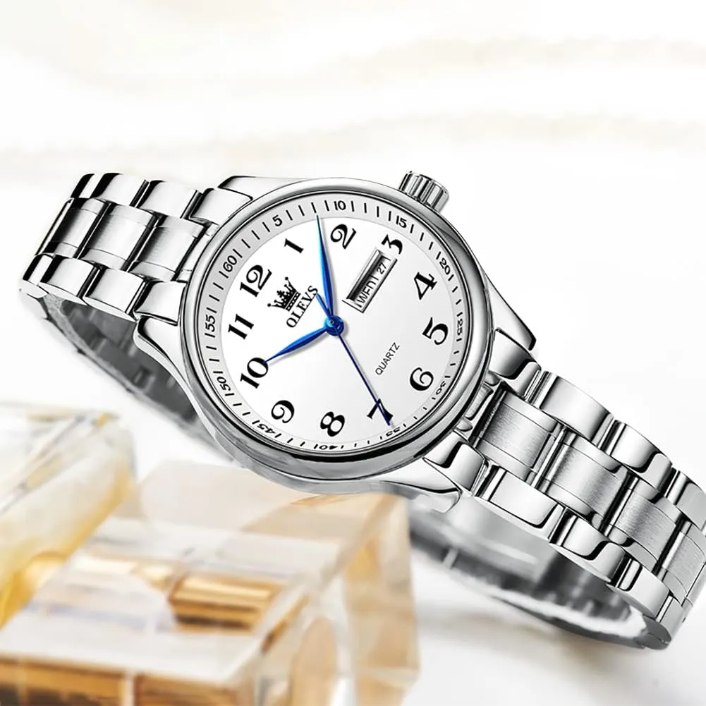 Dress Female Ladies for Small Wrist Watch Gold Silver Tone Stainless Steel Band Analog prepare proposal unaltered Quartz Day Date Waterproof Lady Watches OLEVS Women Watches Business 