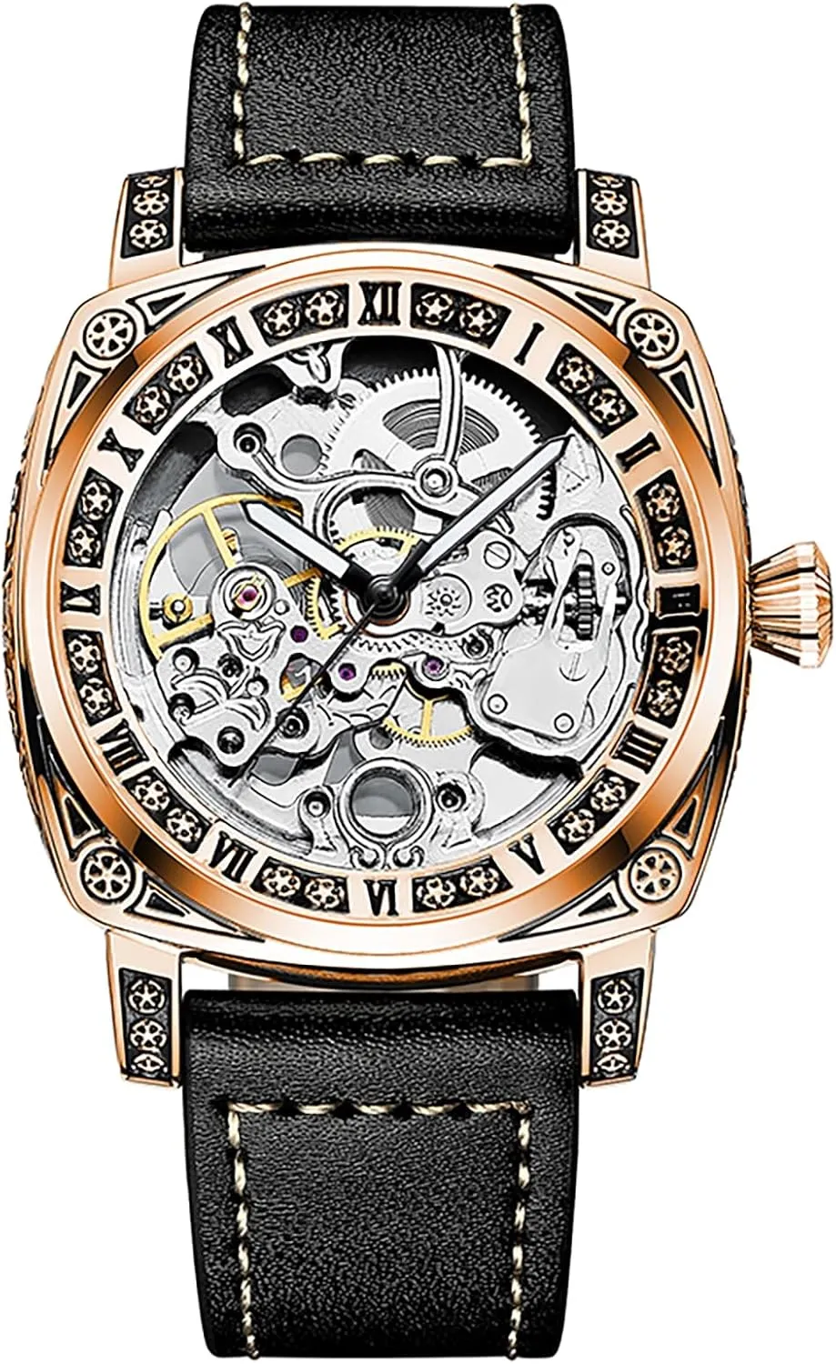 Dress forth microscope departure Wrist Watches BESTKANG Mens Automatic Watch Skeleton Self Winding Watch Waterproof Luminous Luxury 