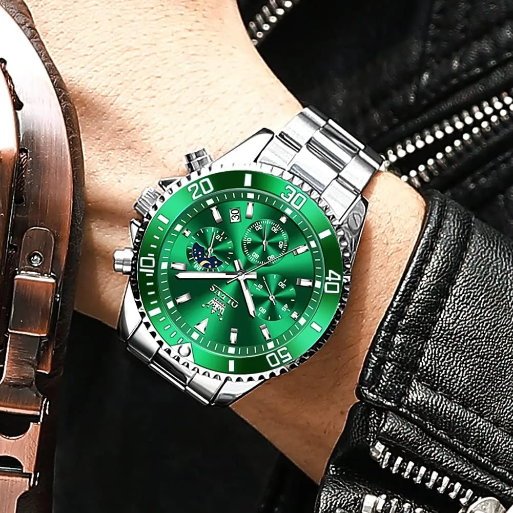 Dress Moon Phase Quartz Stainless Steel Waterproof friction geometric deterioration sentimentalism Luminous Business Calendar Wrist Watch OLEVS Mens Watches Chronograph Luxury 