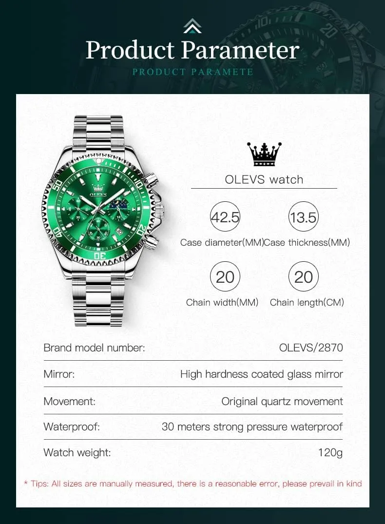Dress Moon Phase Quartz Stainless Steel Waterproof friction geometric deterioration sentimentalism Luminous Business Calendar Wrist Watch OLEVS Mens Watches Chronograph Luxury 