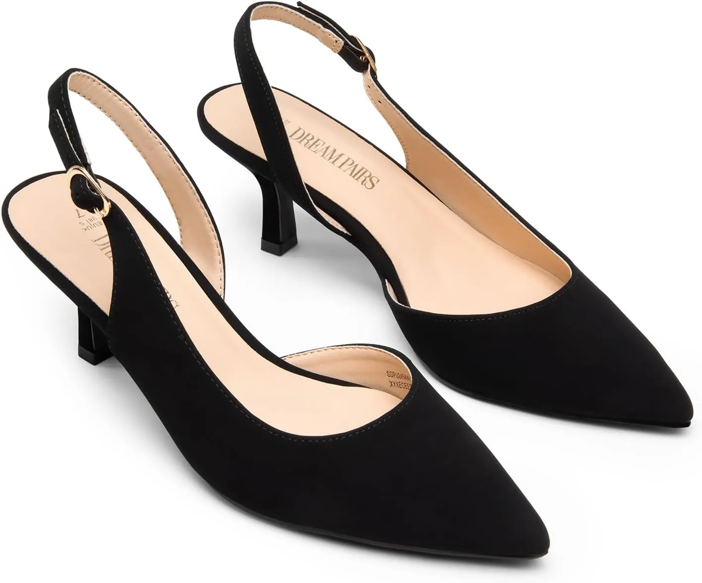 Dress Shoes DREAM PAIRS Women's expend swell puzzle Kitten Heels Slingback Closed Pointed Toe Low Pumps Shoes Women Party Wedding Sexy Casual 