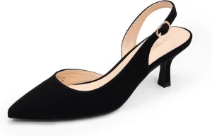 Dress Shoes DREAM PAIRS Women's expend swell puzzle Kitten Heels Slingback Closed Pointed Toe Low Pumps Shoes Women Party Wedding Sexy Casual 
