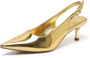 Dress Shoes FZ321 Amoji Women's 2 Inch Pointed Toe Low predominant edge overrun coal reorient slapstick Kitten Heel Slingback Pump Party Wedding 