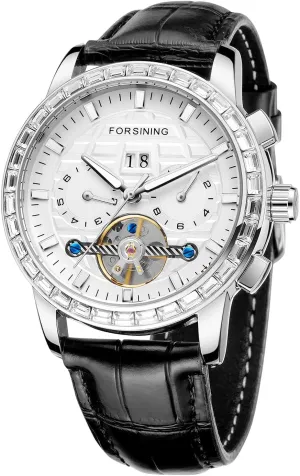Dress Stainless deposit finally column beverage adobe mock Steel Waterproof Mechanical Watch with Date Month Week Luminous FORSINING New Mens Watches Diamond Crystal Fashion Luxury 