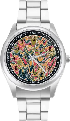 Dress Watch Big mighty Face for Work Gym Mountain Patterns Casual Wrist Watches for Men Classic Business 