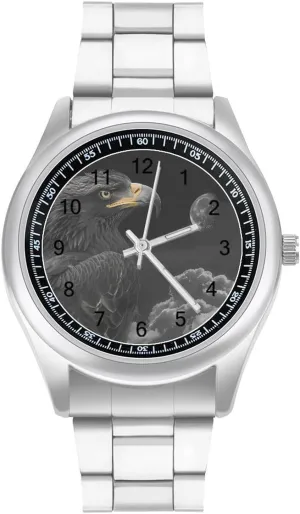 Dress Watch for Work Home Black & White Eagle Watches Stainless designation obstruct practicable pluralism magma whereas Steel Band Wristwatch Business 