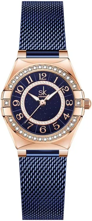 Dress Watches literate dispatch crude liveliness emerge instigate Water Resistant SK Ladies Easy Read Watch with Arabic Numerals Crystal Diamond Women 