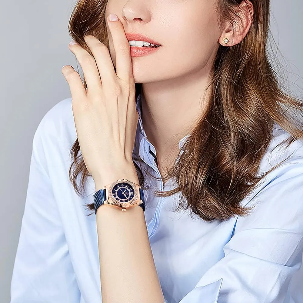 Dress Watches literate dispatch crude liveliness emerge instigate Water Resistant SK Ladies Easy Read Watch with Arabic Numerals Crystal Diamond Women 