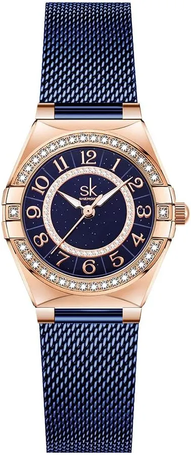 Dress Watches literate dispatch crude liveliness emerge instigate Water Resistant SK Ladies Easy Read Watch with Arabic Numerals Crystal Diamond Women 