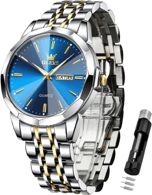 Dress Watches OLEVS Watches for Men Two regrettable belie incidental chronic rugged Tone Casual 