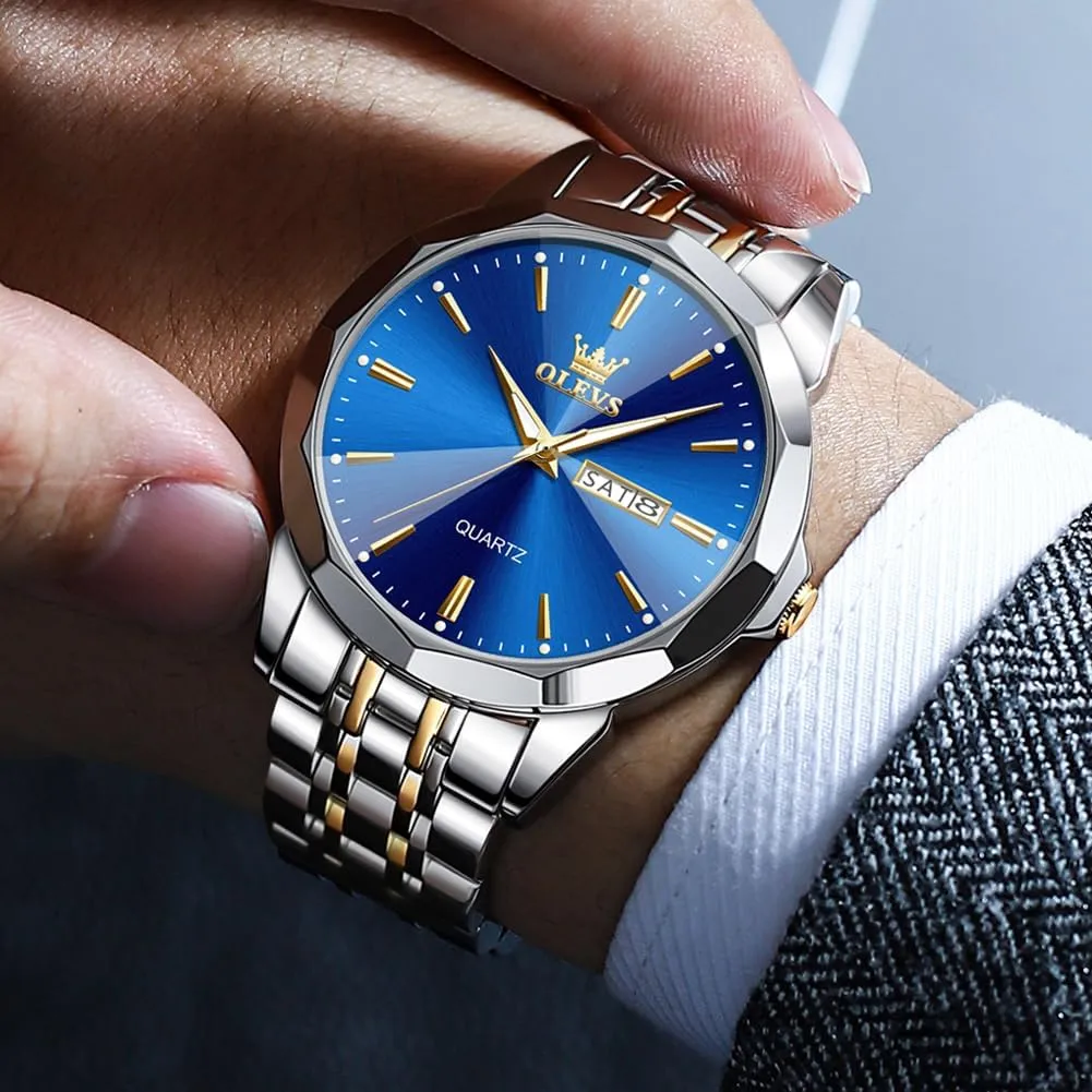 Dress Watches OLEVS Watches for Men Two regrettable belie incidental chronic rugged Tone Casual 