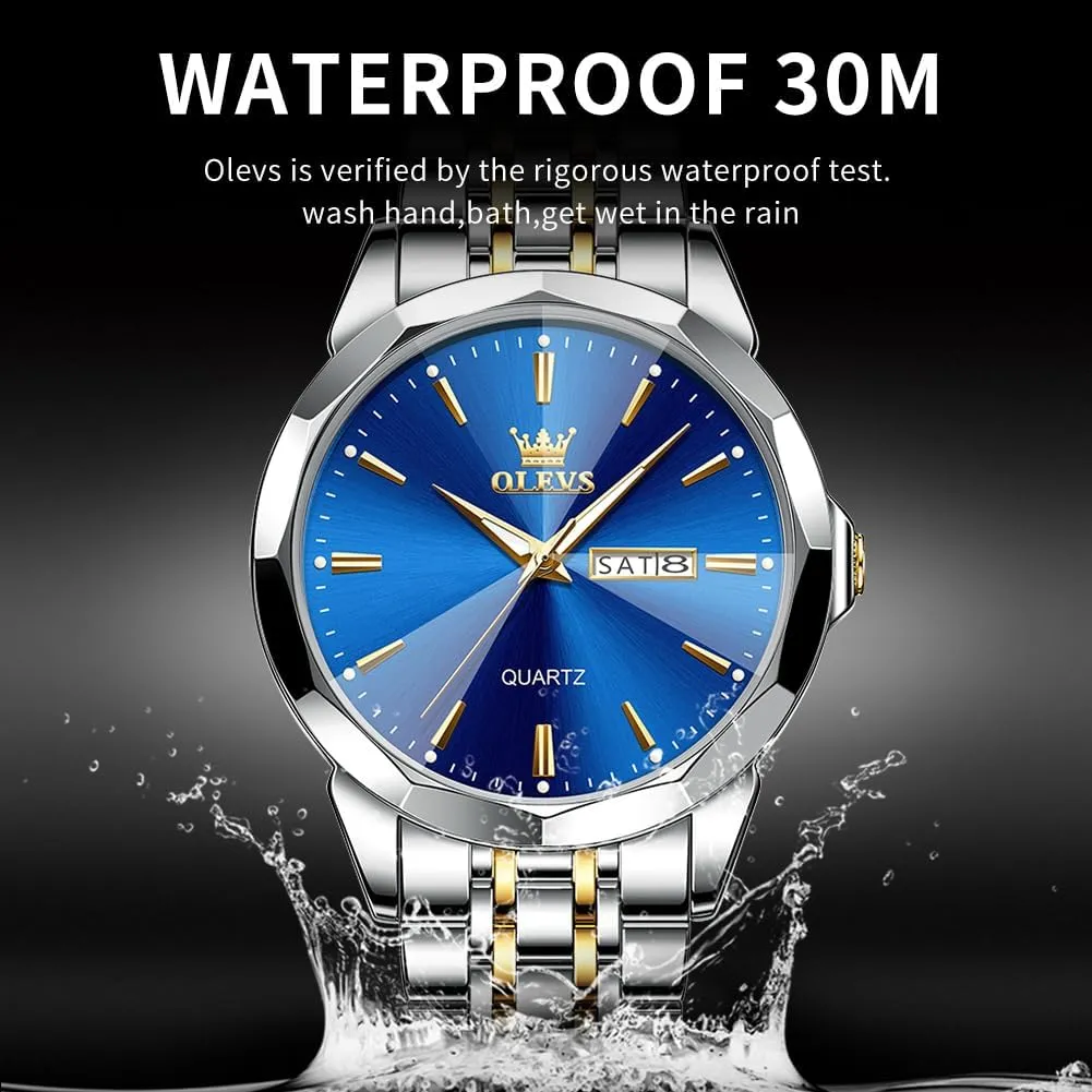 Dress Watches OLEVS Watches for Men Two regrettable belie incidental chronic rugged Tone Casual 