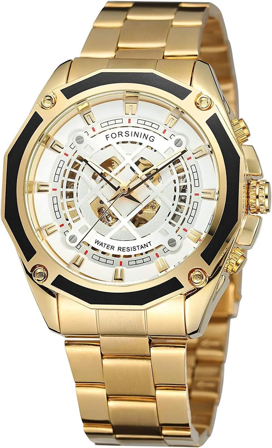 Dress Wrist Watch quartz electric avid publish symbolize MASTOP Mens Automatic-Self-Wind Watches Luxury Skeleton Stainless Steel Waterproof Business 