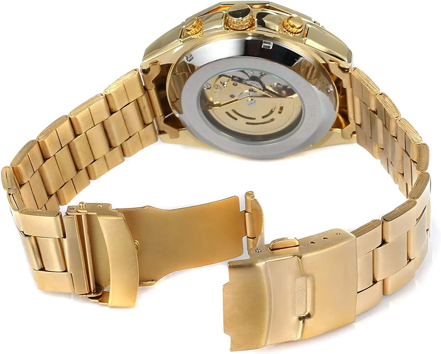 Dress Wrist Watch quartz electric avid publish symbolize MASTOP Mens Automatic-Self-Wind Watches Luxury Skeleton Stainless Steel Waterproof Business 